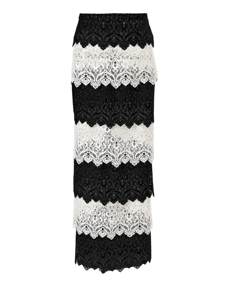 Carolina Herrera New York Bleistiftrock mit Spitzenborte - Schwarz Schwarz