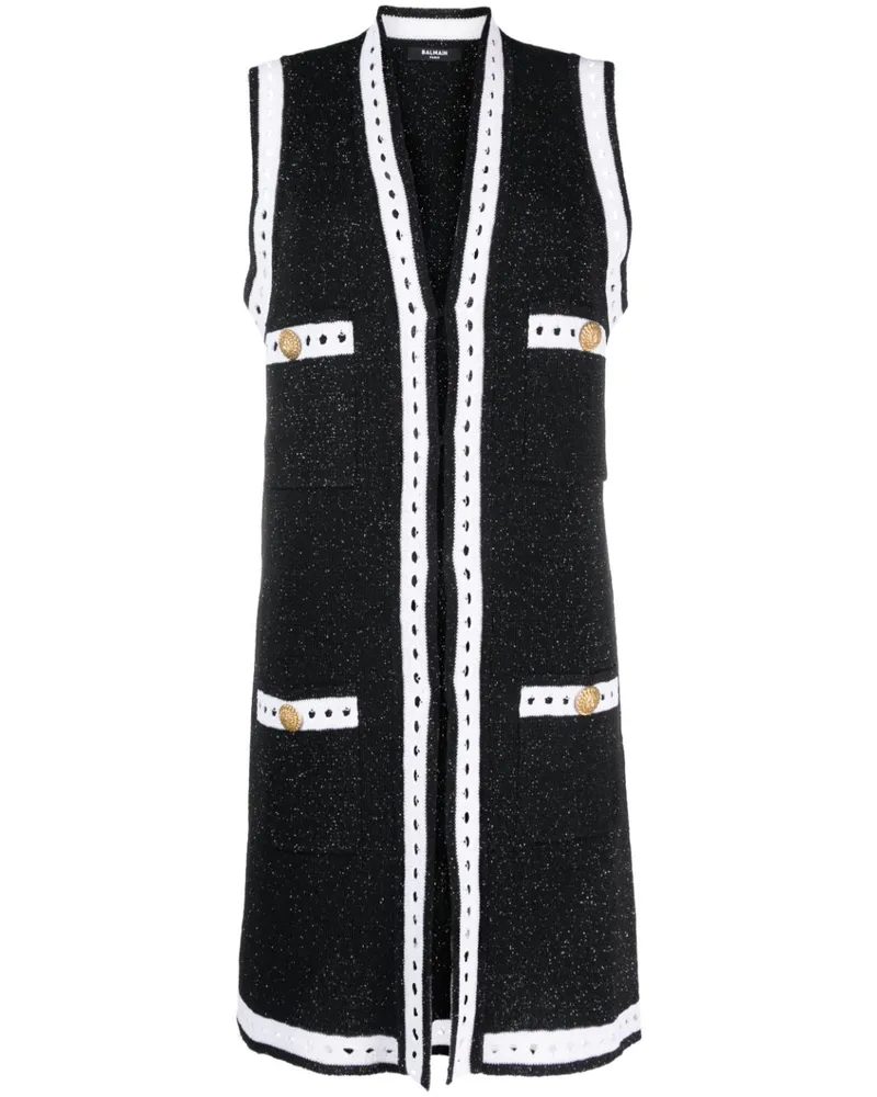 Balmain Cardigan mit V-Ausschnitt - Schwarz Schwarz