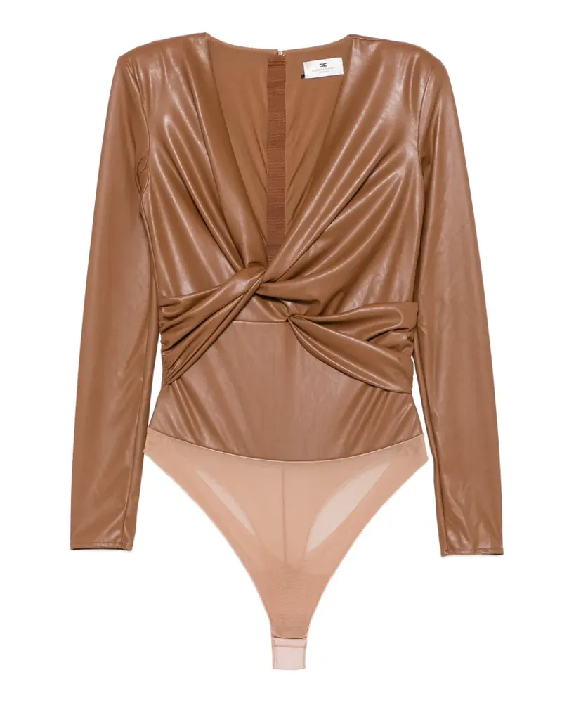 Elisabetta Franchi Body mit Knoten - Braun Braun