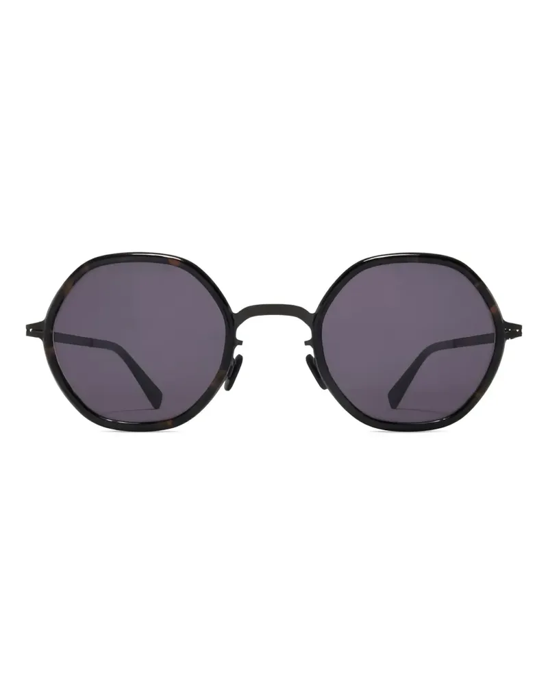 Mykita Alya Sonnenbrille mit rundem Gestell - Schwarz Schwarz