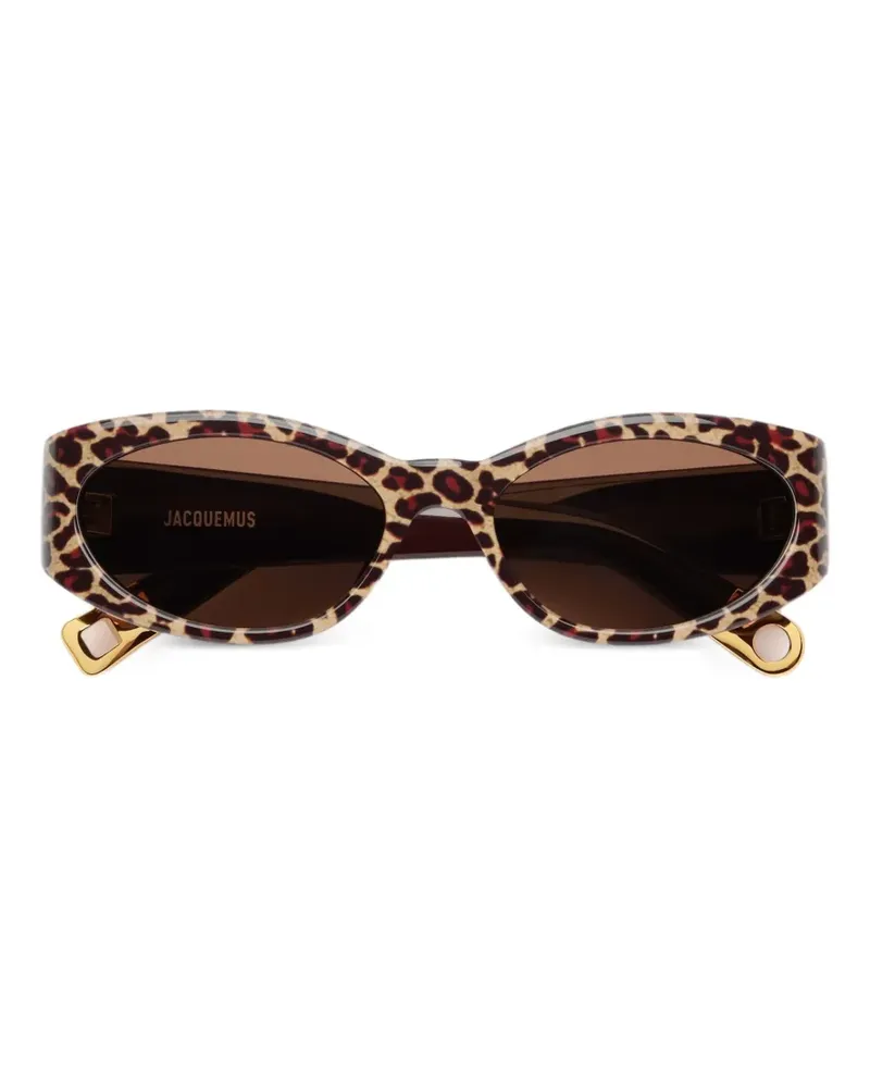 Jacquemus Ovalo leopard-pattern oval sunglasses - Braun Braun