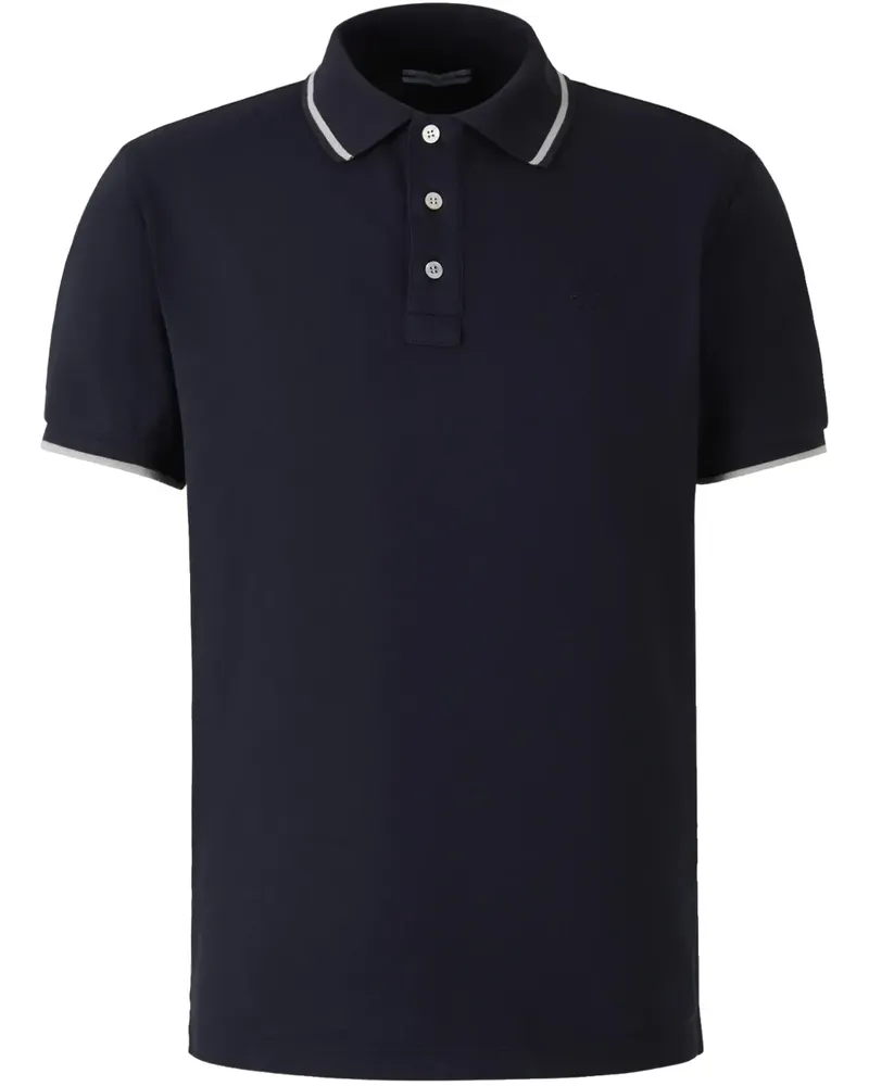 Jacob Cohën Poloshirt mit gestreiftem Rand - Blau Blau