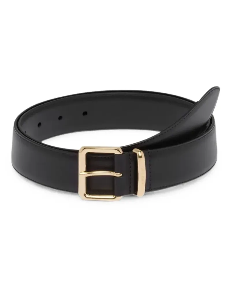 Miu Miu logo-engraved buckle belt - Schwarz Schwarz
