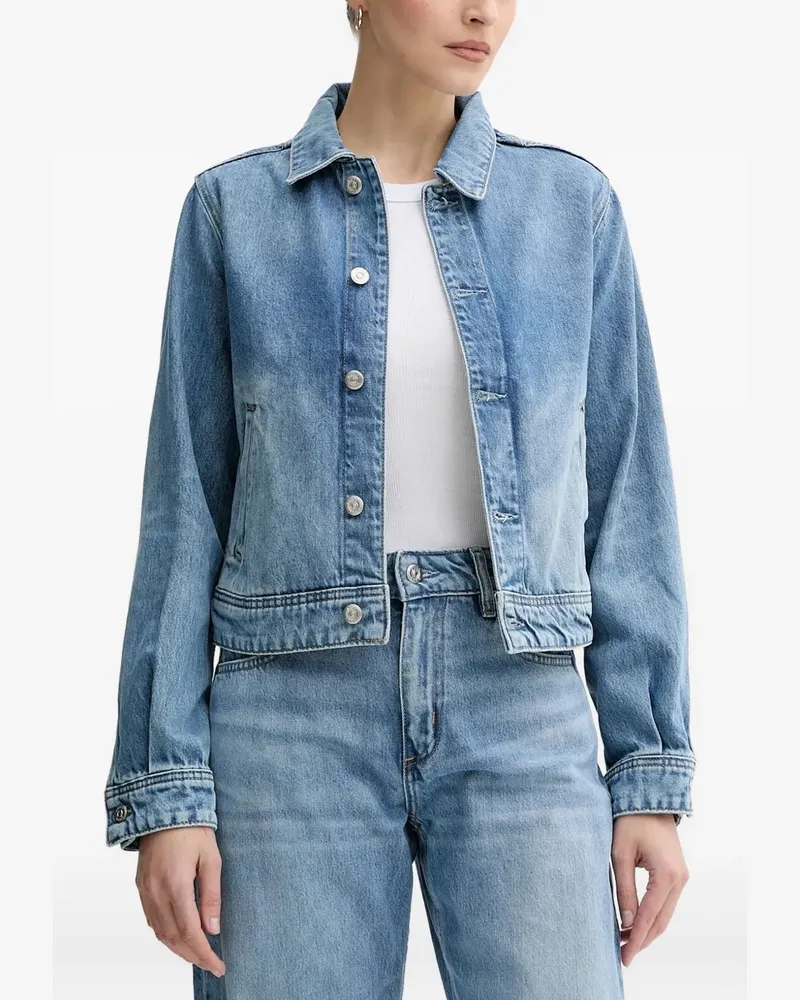 HUGO BOSS Jeansjacke mit Knopfverschluss - Blau Blau