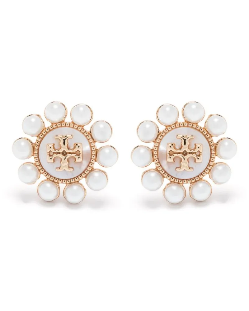 Tory Burch Kira Flower Ohrstecker mit Perlen - Gold Gold