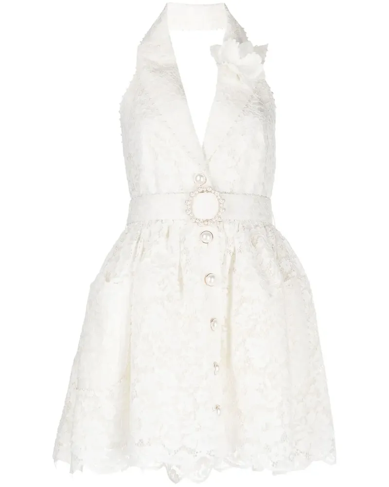 Zimmermann Kleid mit Spitze - Weiß Weiß