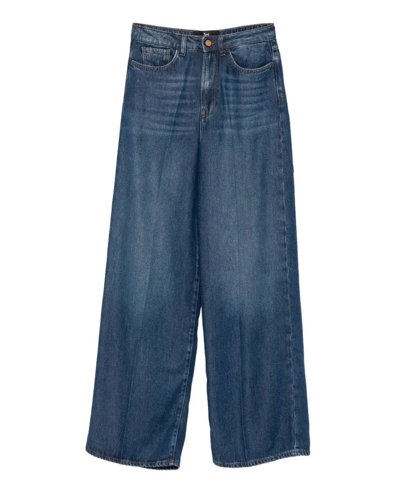3x1 Jeans mit weitem Bein - Blau Blau