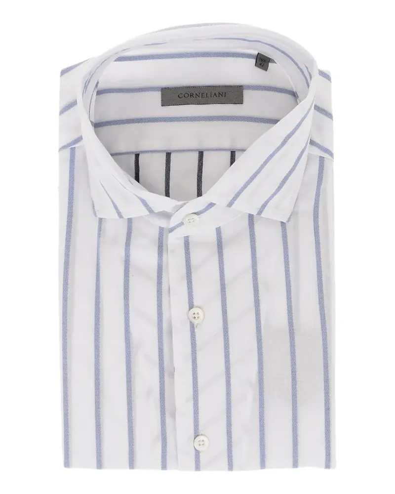 Corneliani Gestreiftes Hemd - Weiß Weiß