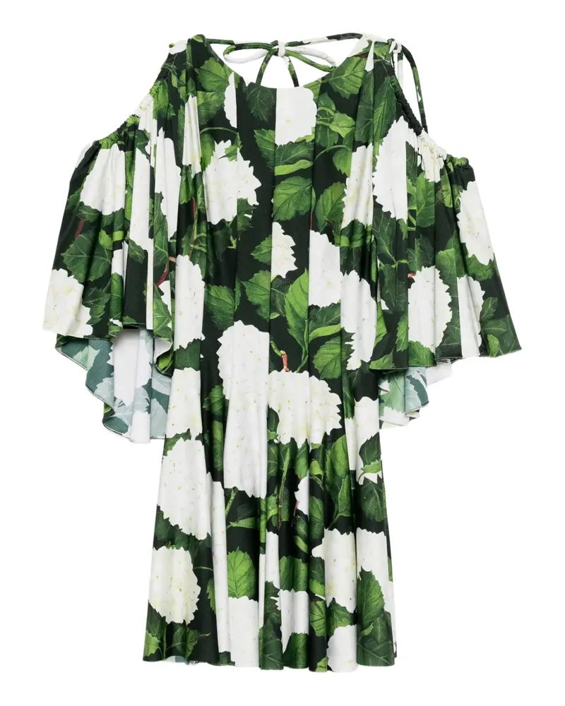 Oscar de la Renta Geblümtes Minikleid - Schwarz Schwarz