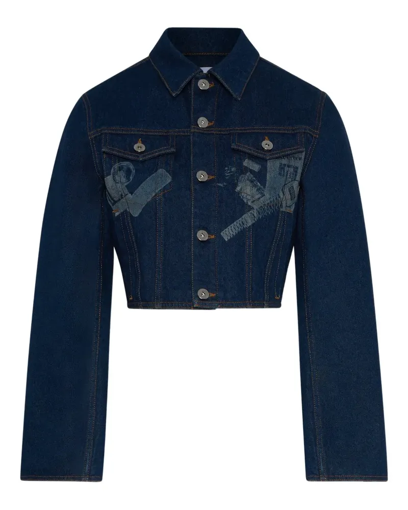 Jean Paul Gaultier trompe oeil cropped denim jacket - Blau Blau