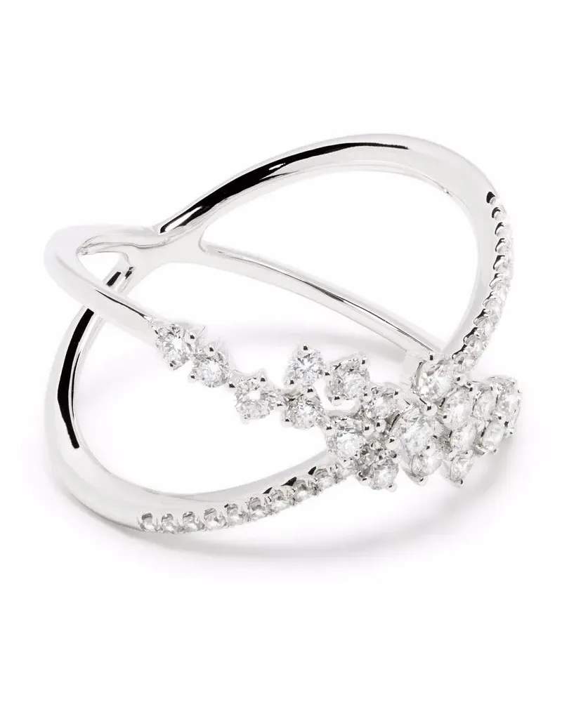 DJULA 18kt Rotgoldring mit Diamanten - Silber Silber