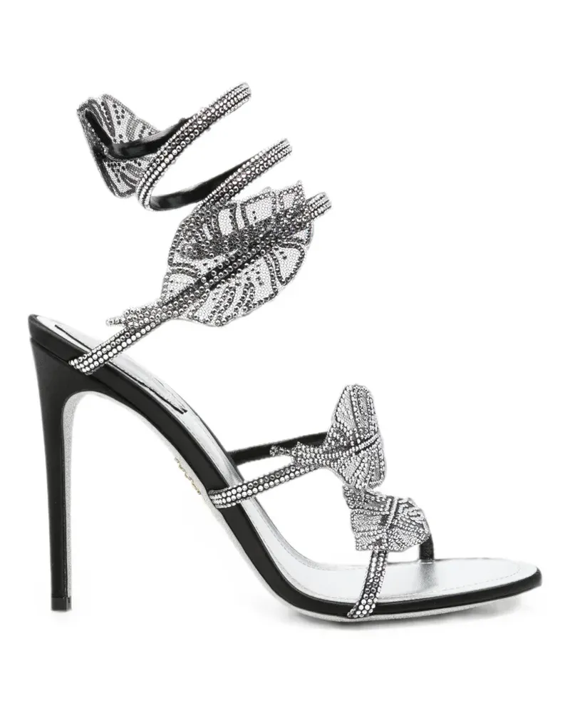 René Caovilla Leaf crystal-embellished heeled sandals - Silber Silber
