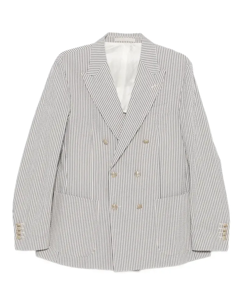 Eleventy striped double-breasted blazer - Blau Blau