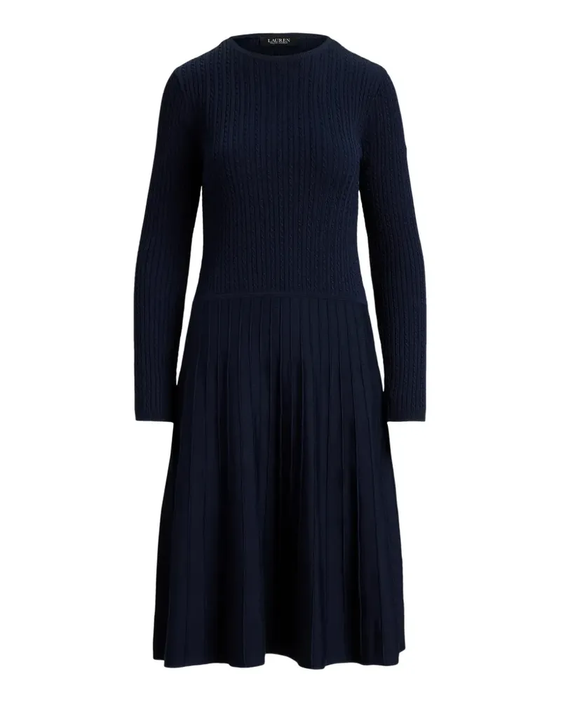Ralph Lauren Midikleid mit Zopfmuster - Blau Blau