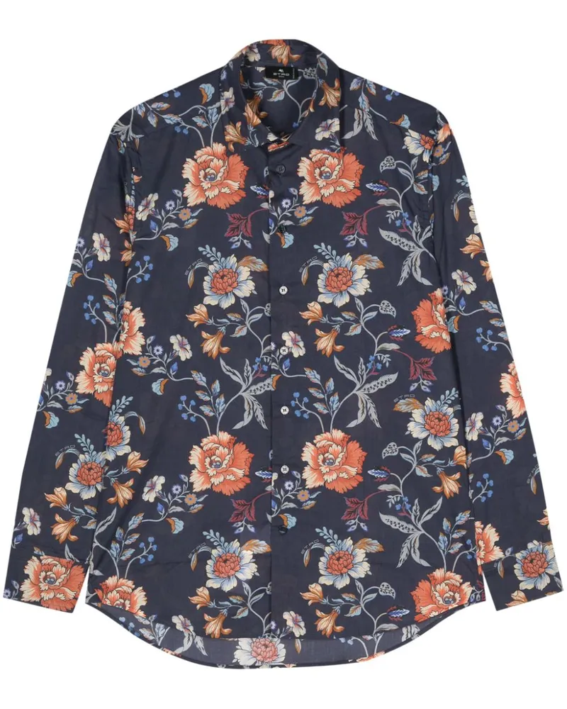 Etro Hemd mit Blumen-Print - Blau Blau