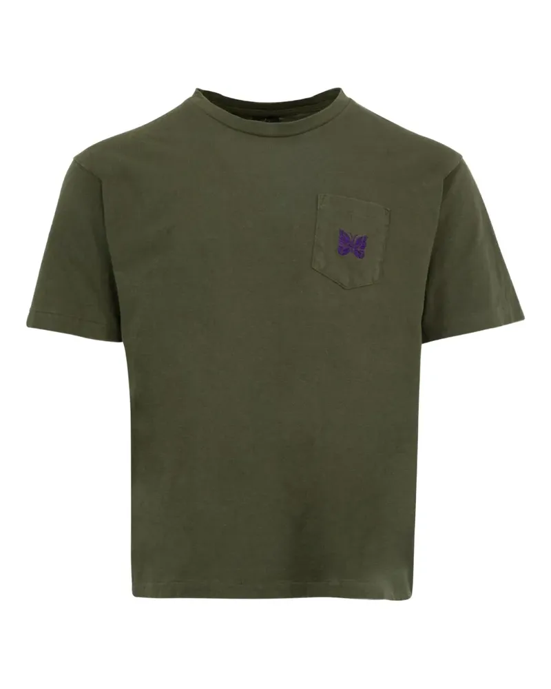 NEEDLES T-Shirt mit aufgesticktem Schmetterling - Grün Grün