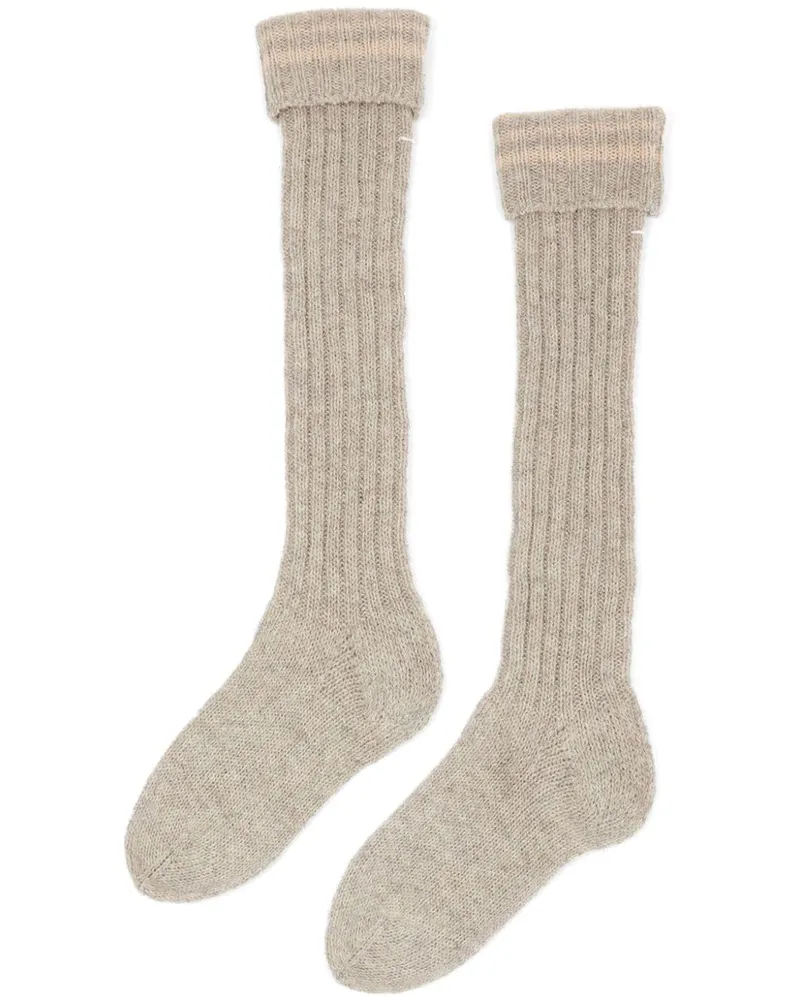 Maison Margiela Gerippte Stricksocken - Nude Nude