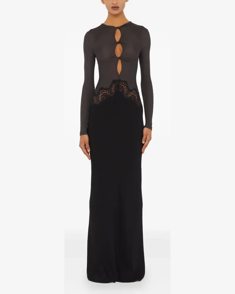 Christopher Esber Langärmeliges Twist Verner Maxikleid aus Spitze - Schwarz Schwarz