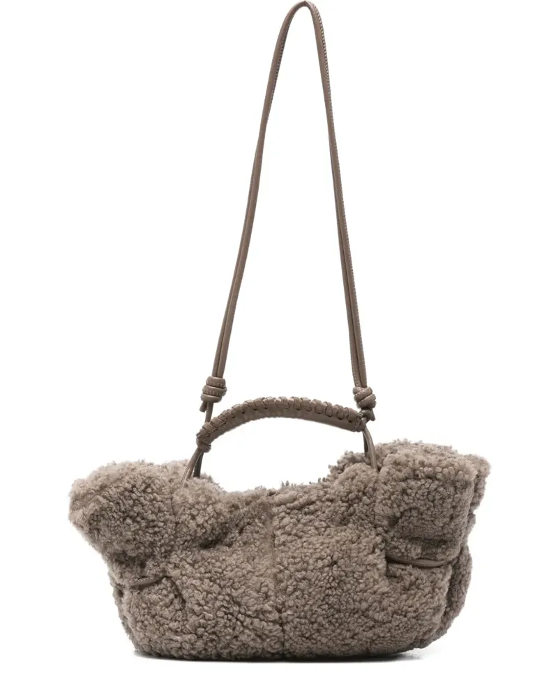 HEREU Tote Bag mit Flechtriemen - Grau Grau