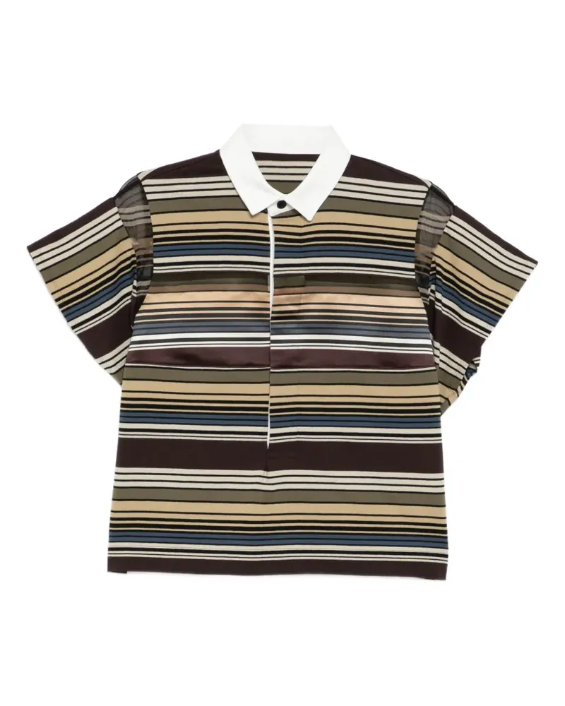 Sacai striped polo top - Braun Braun