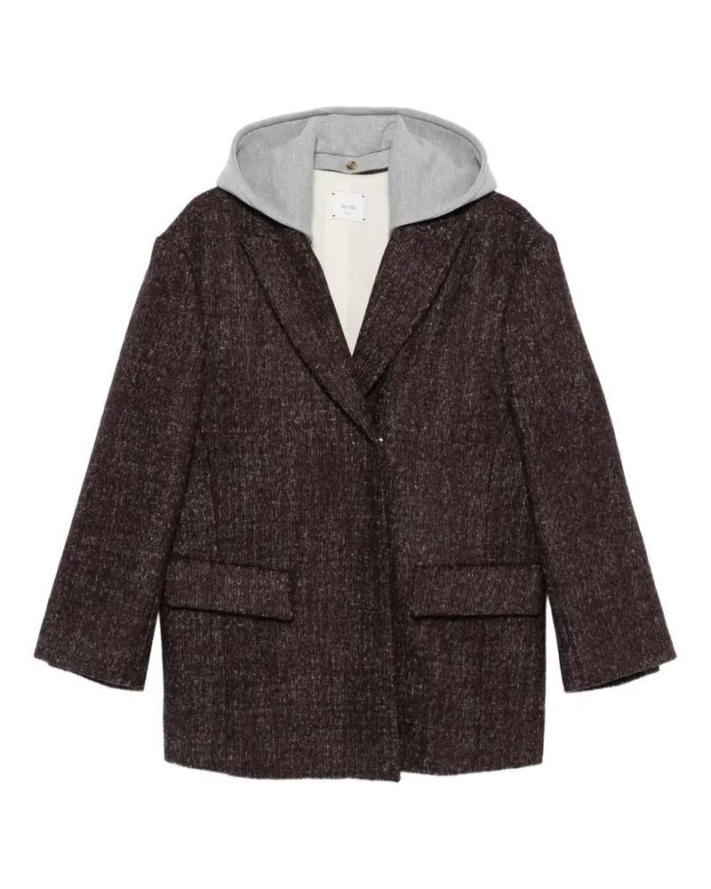 ALYSI Tweed-Mantel mit Kapuze - Rot Rot