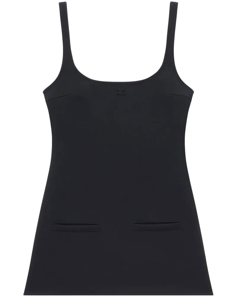 Courrèges Minikleid mit Trapezform - Schwarz Schwarz