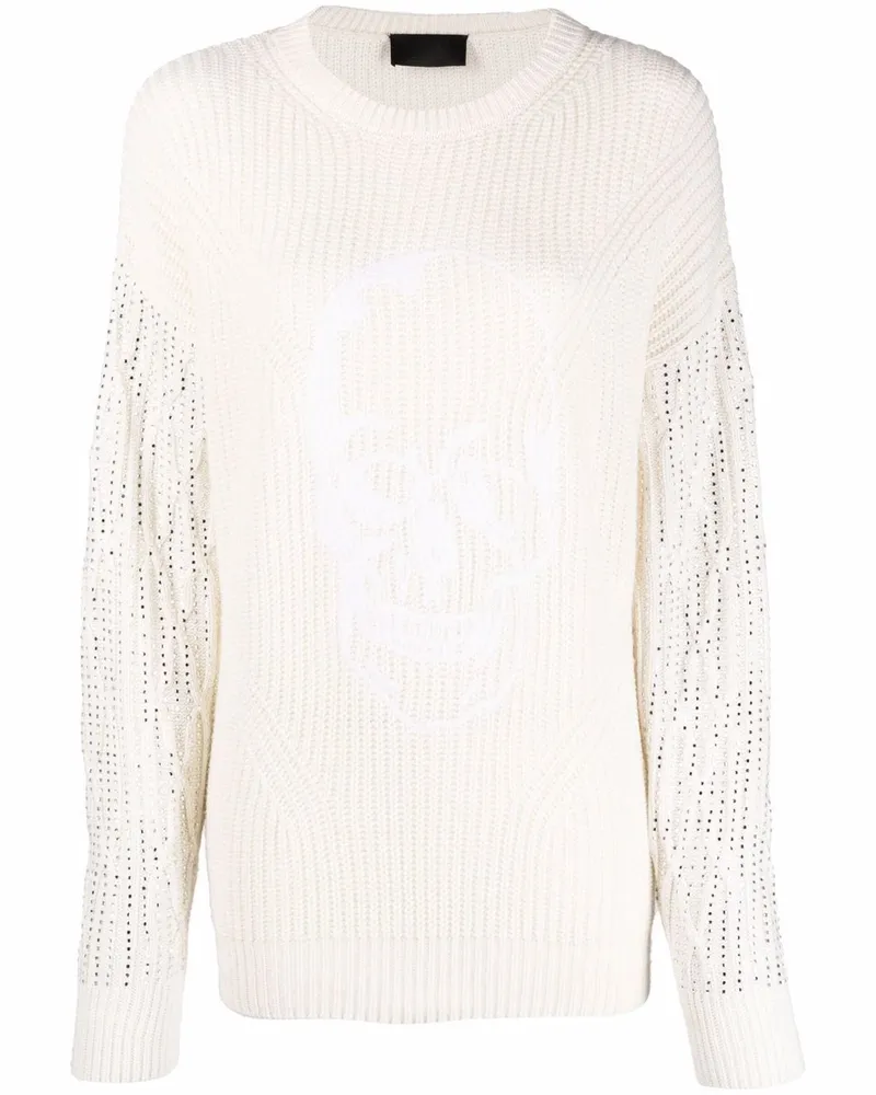 Philipp Plein Gestrickter Pullover mit Kristallen - Nude Nude