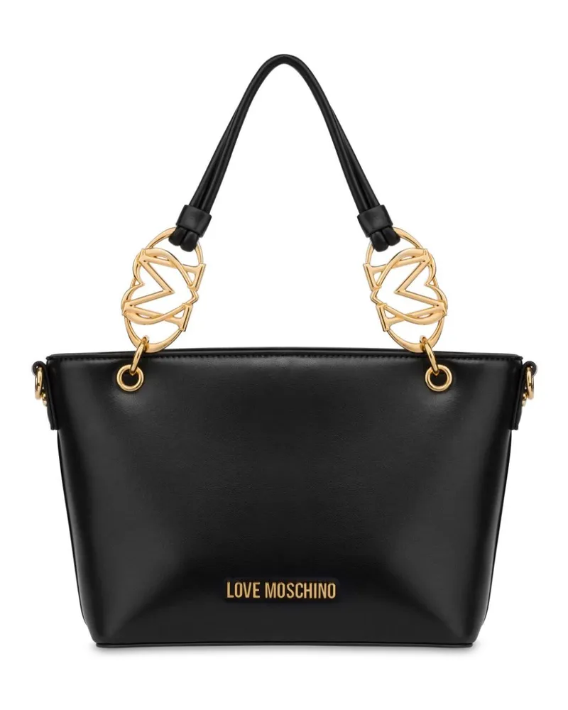 Moschino Handtasche mit Logo-Schriftzug - Schwarz Schwarz