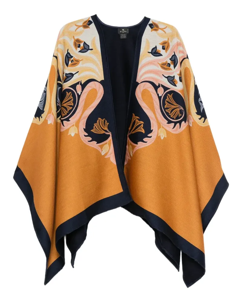 Etro Cape mit Print - Orange Orange