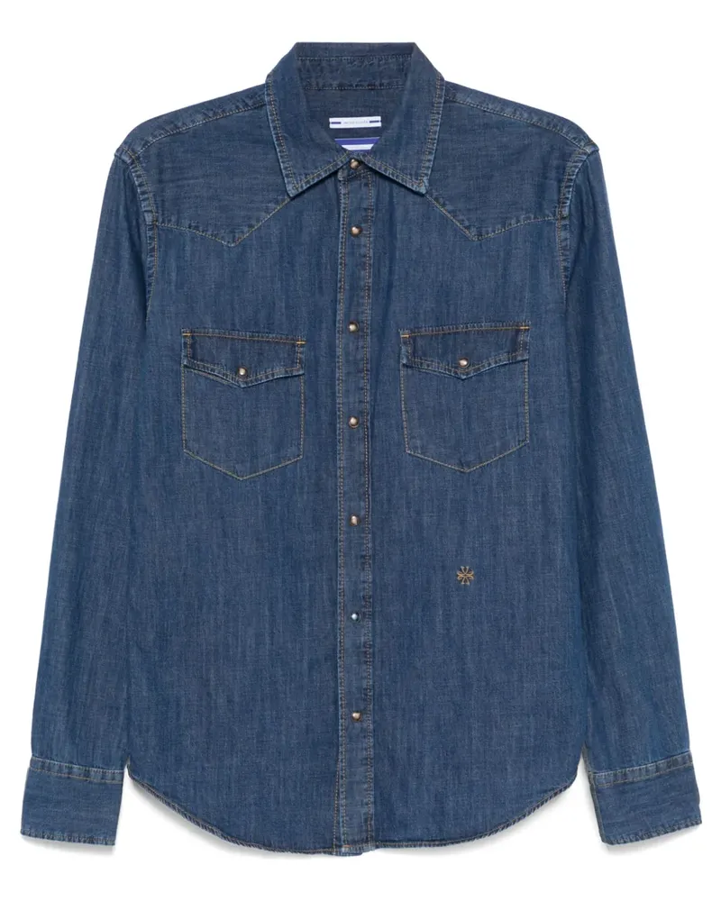 Jacob Cohën Westernhemd aus Denim - Blau Blau