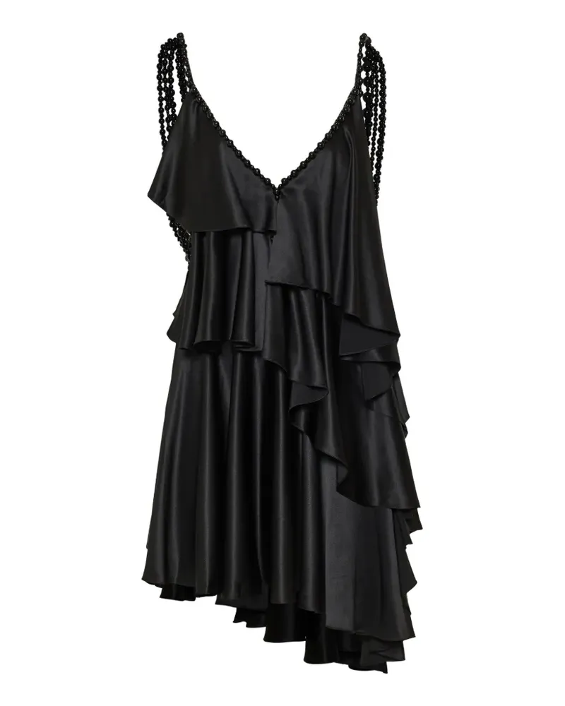 Balmain beaded ruffled dress - Schwarz Schwarz