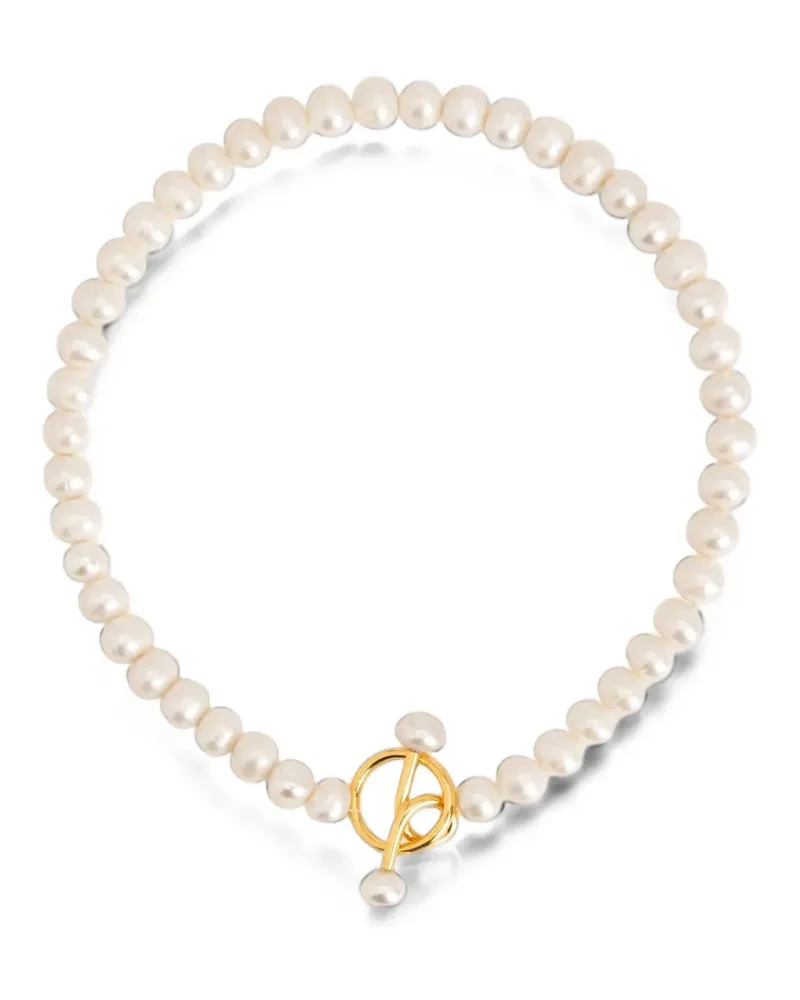 Wouters & Hendrix freshwater pearl T-bar necklace - Nude Nude