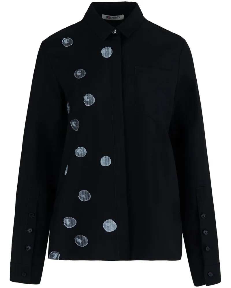 Ports 1961 Hemd mit Alpine Ice Cube-Print - Schwarz Schwarz