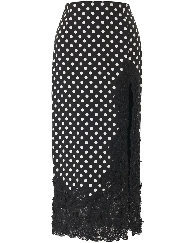 Carolina Herrera New York Midirock mit Polka Dots - Schwarz Schwarz