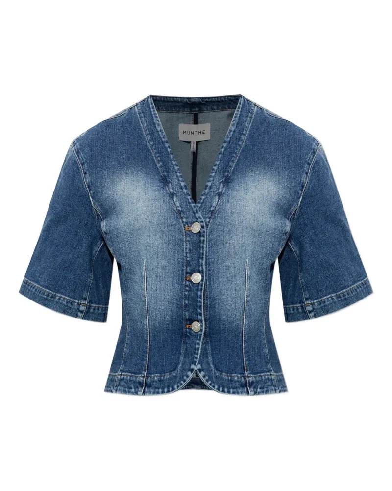 MUNTHE Cassia faded short-sleeve shirt - Blau Blau