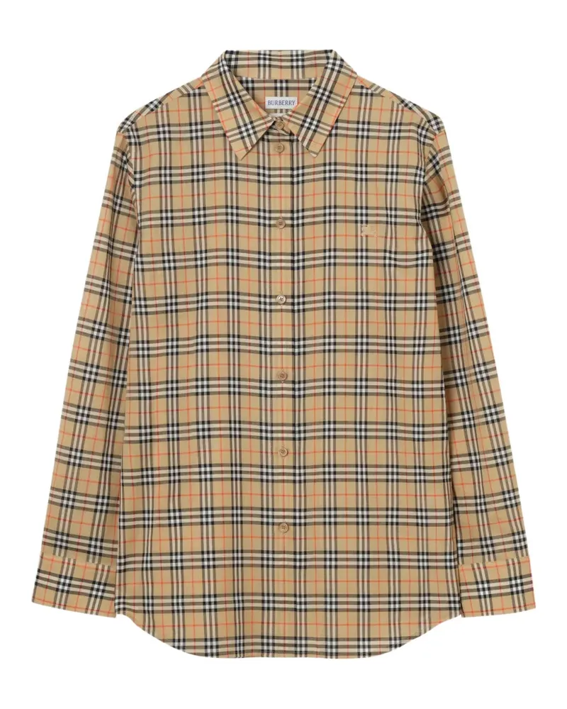 Burberry classic-fit Check cotton shirt - Nude Nude