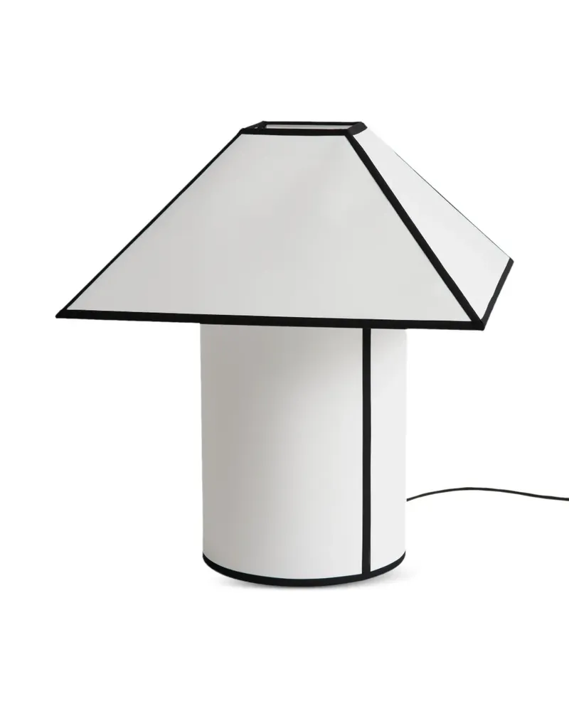 Hay Ava Pyramid Tischlampe mit schwarzem Besatz - Weiß Weiß