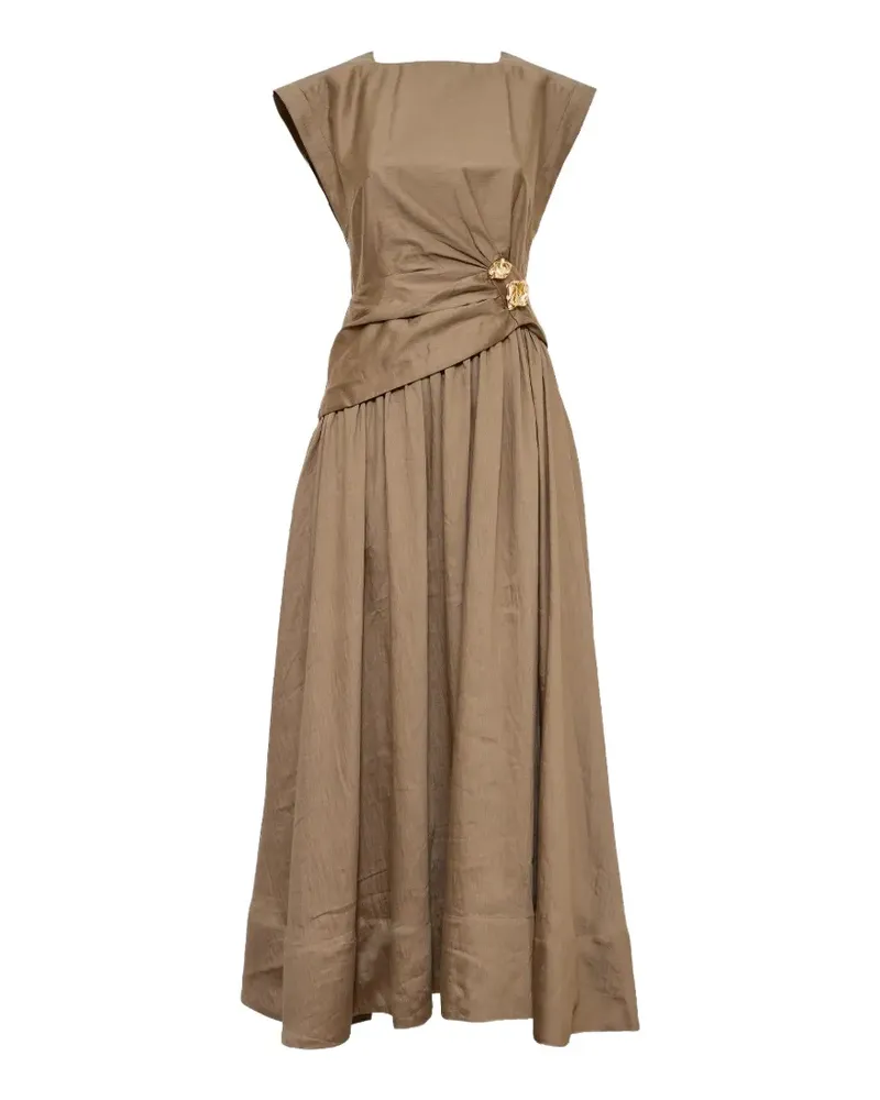 Acler Mannersly Maxikleid mit geraffter Taille - Braun Braun