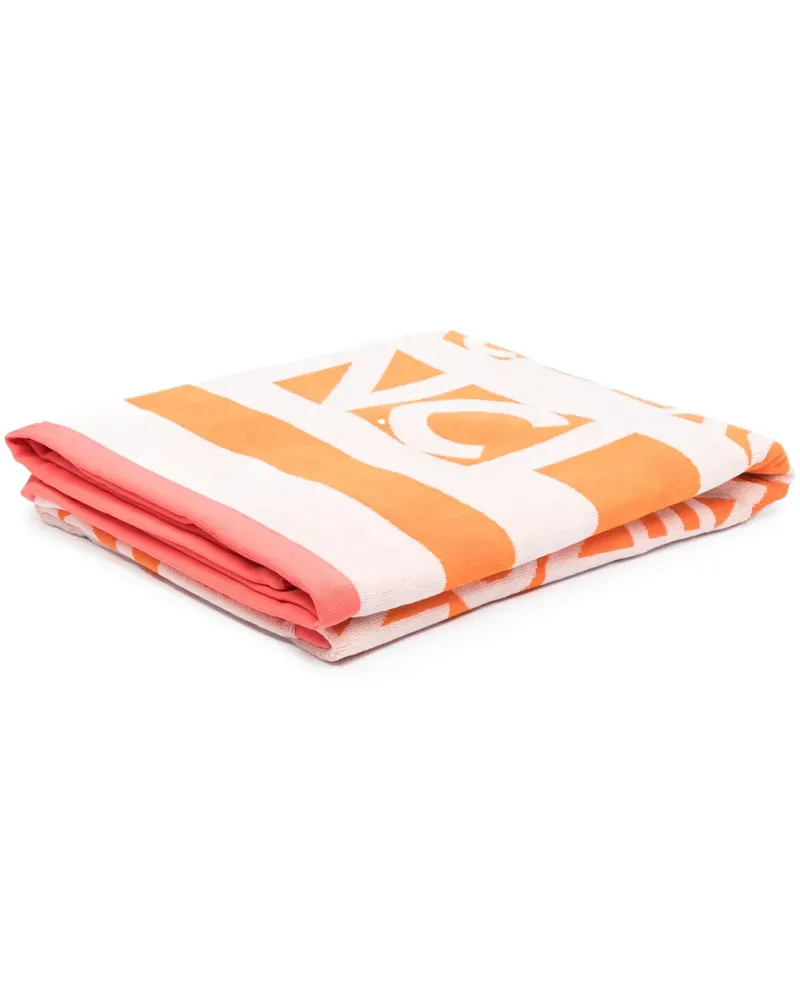 Moncler Badetuch mit Logo-Print - Orange Orange