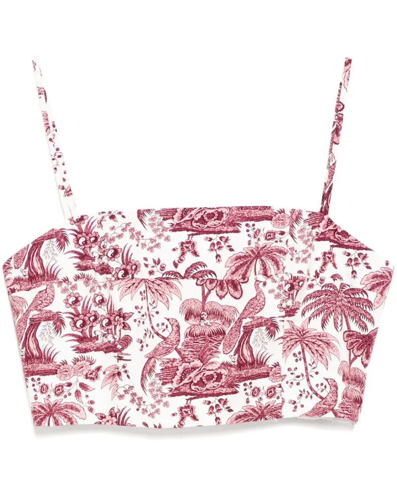 STAUD Tanktop mit Blumen-Print - Weiß Weiß