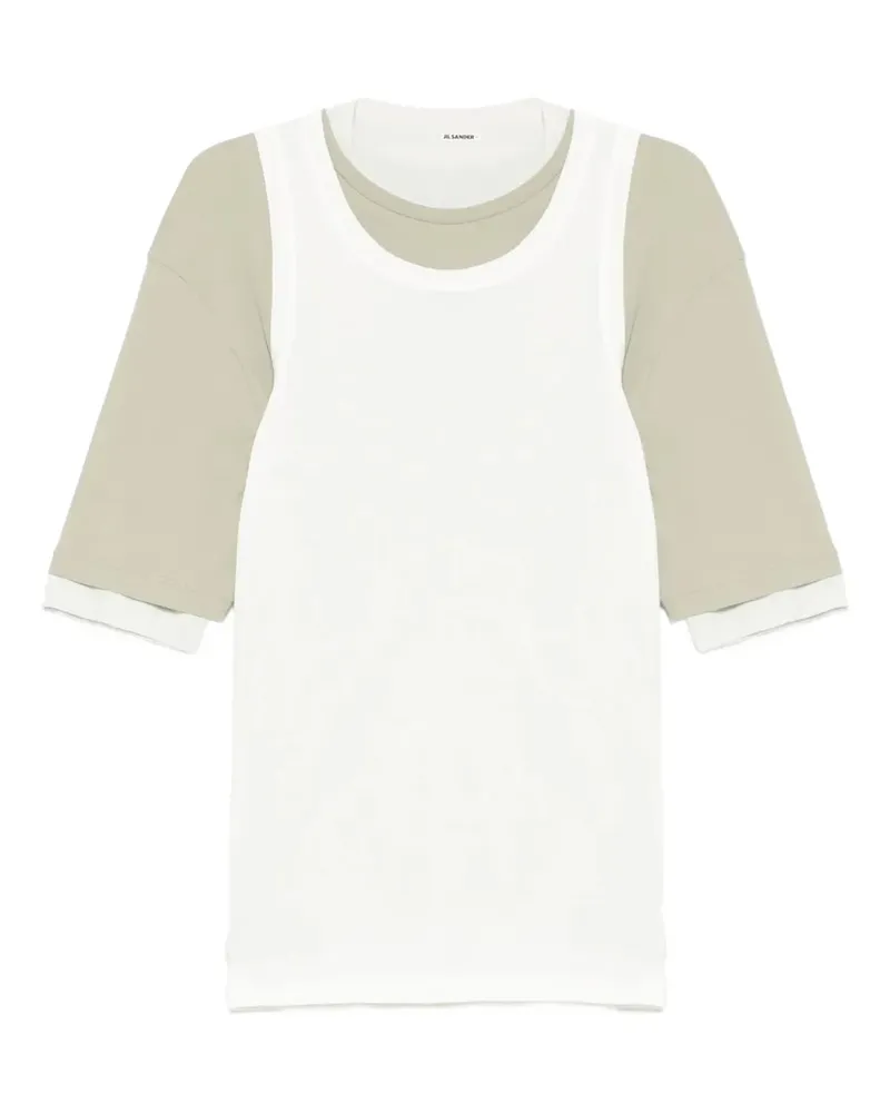 Jil Sander T-Shirt im Layering-Look - 370J+ KHAKI 370j+