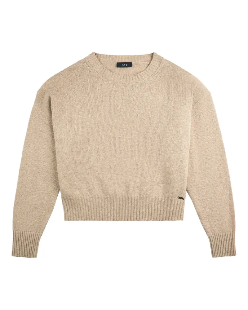 Fay Pullover mit Logo-Schild - Nude Nude