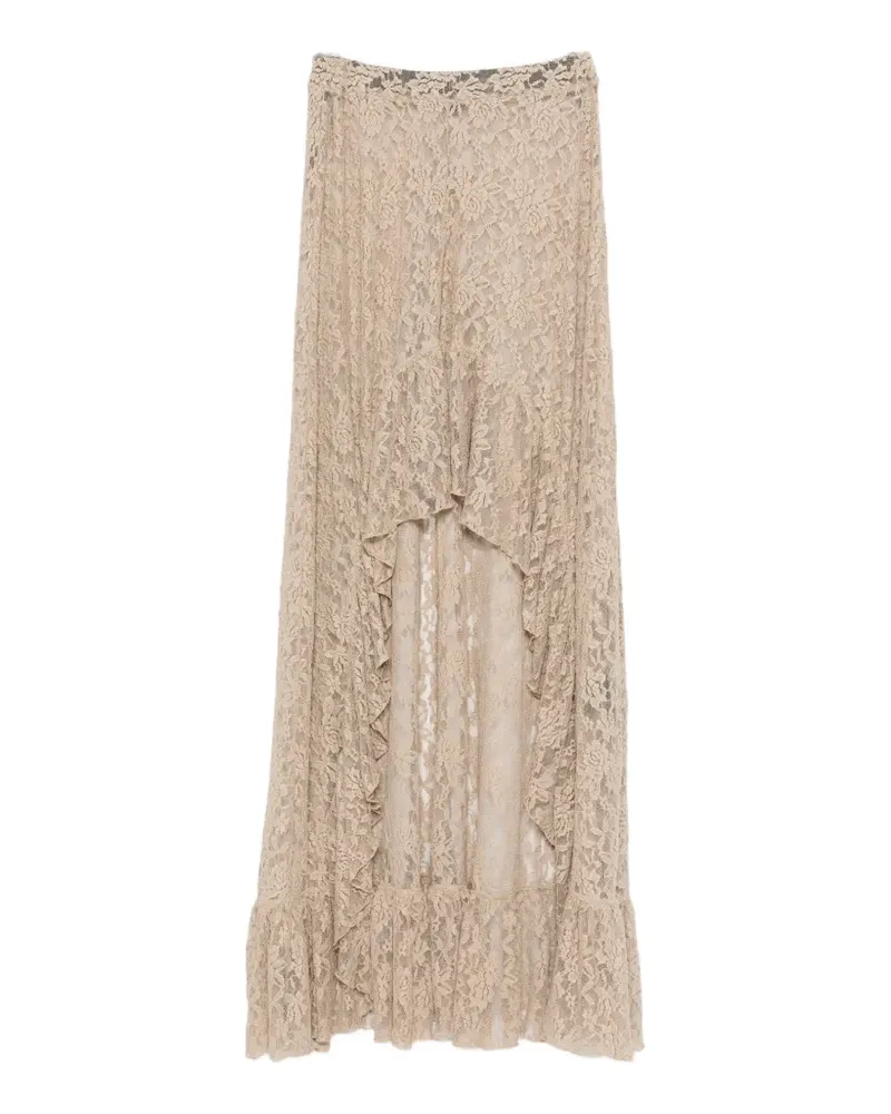 Barbara Bologna ruffled lace-texture asymmetric skirt - Nude Nude