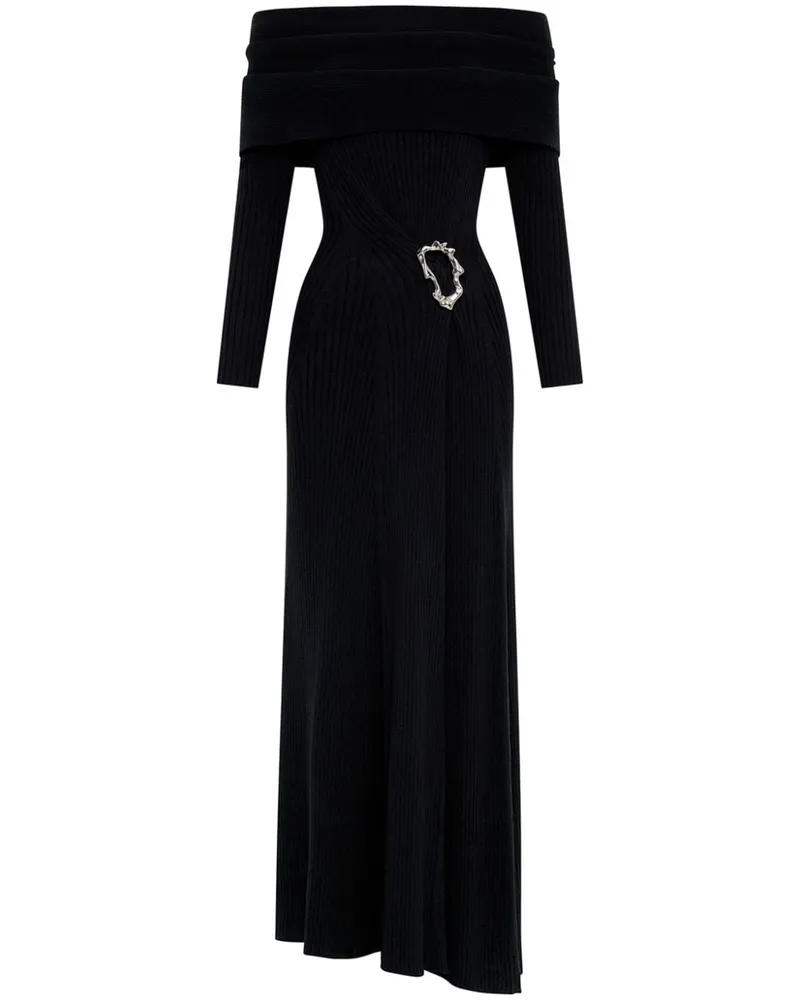 Anna Quan Phoebe Midikleid - Schwarz Schwarz