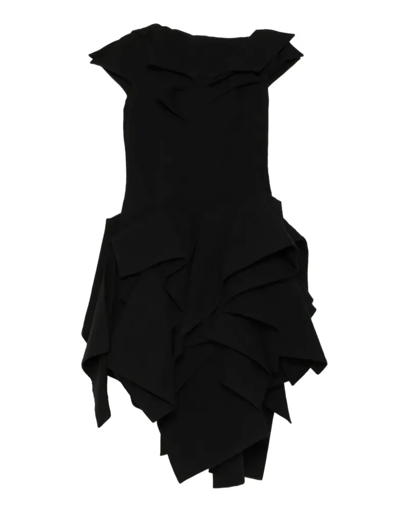 Yohji Yamamoto Drapiertes Kleid im asymmetrischen Look - Schwarz Schwarz