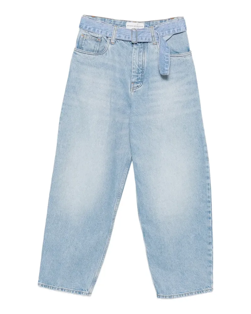 Studio Nicholson Cahun Wide-Leg-Jeans mit Gürtel - Blau Blau
