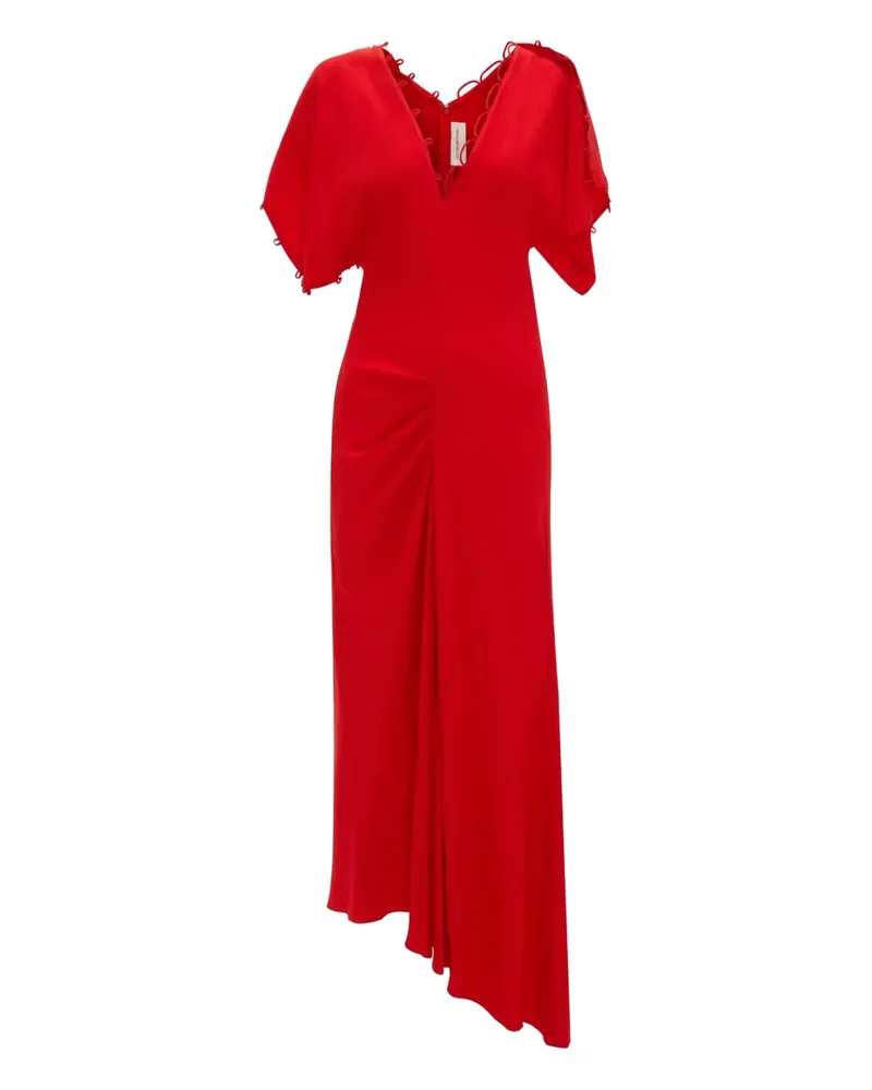 Victoria Beckham Midikleid mit Rouleaux-Detail - Rot Rot