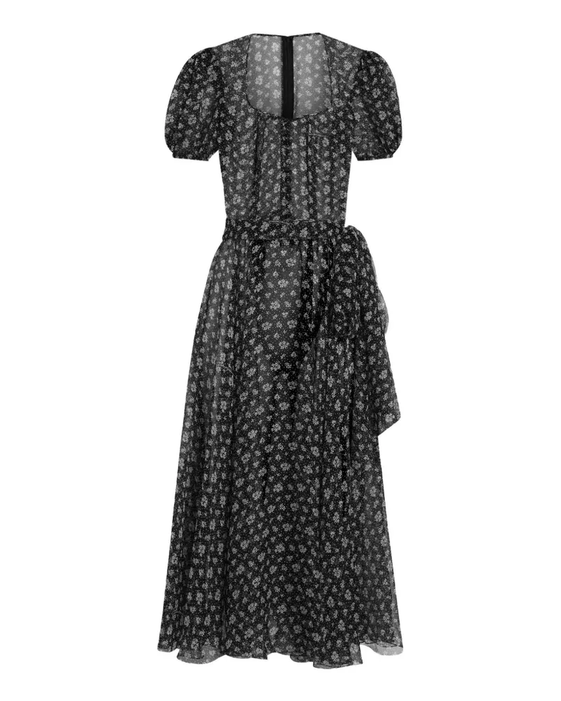 Dolce & Gabbana Chiffonkleid mit Blumenprint - Schwarz Schwarz