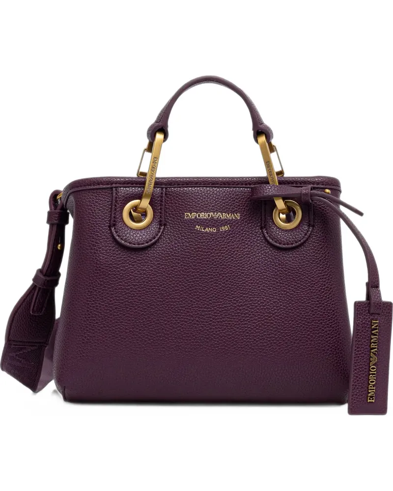 Emporio Armani Shopper mit Logo-Print - Violett Violett