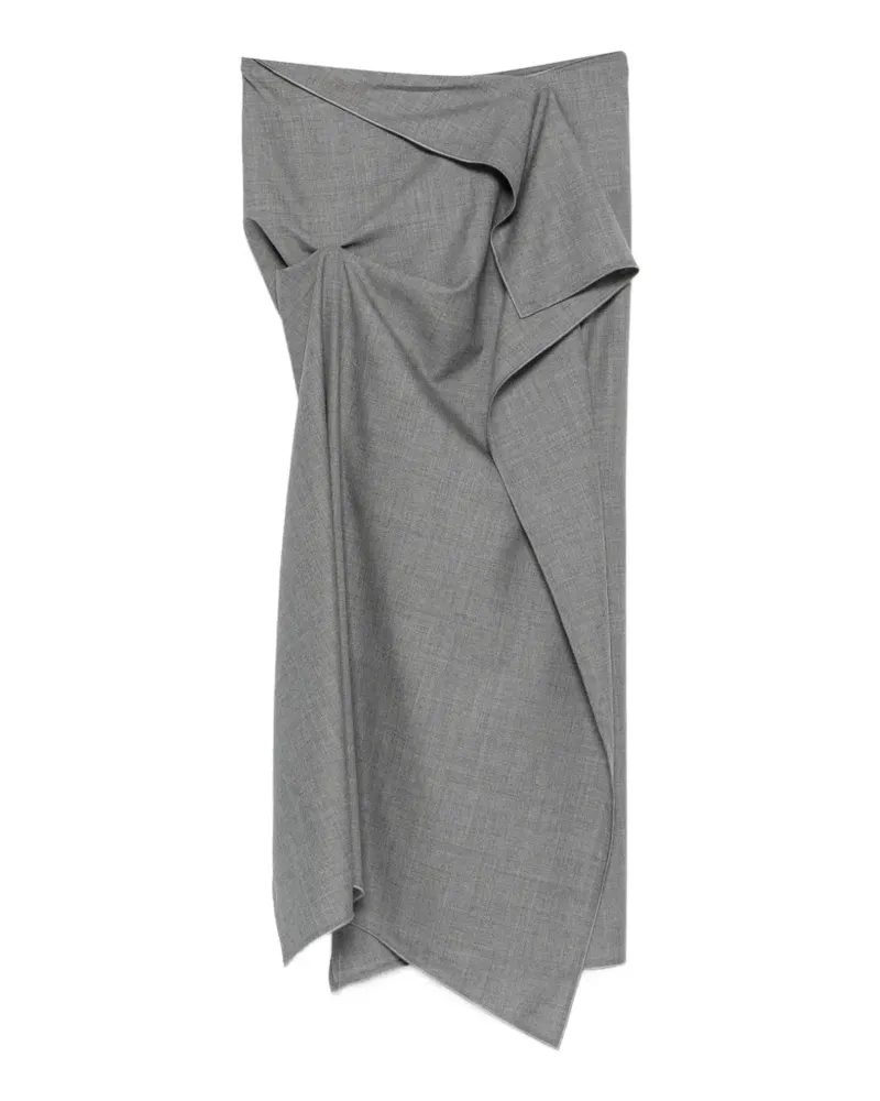 Victoria Beckham Drapierter Midirock - Grau Grau